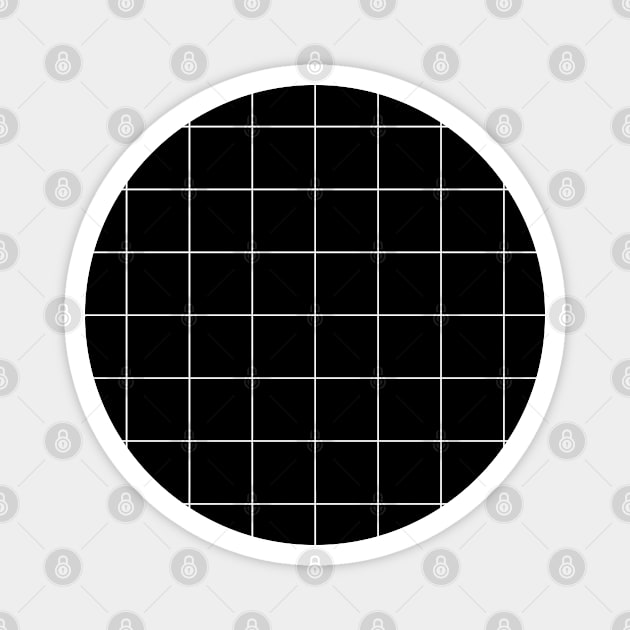 Windowpane Check Grid (white/black) Magnet by designminds1